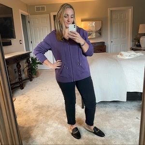 St John Sport Purple Zip Up Hooded Jacket